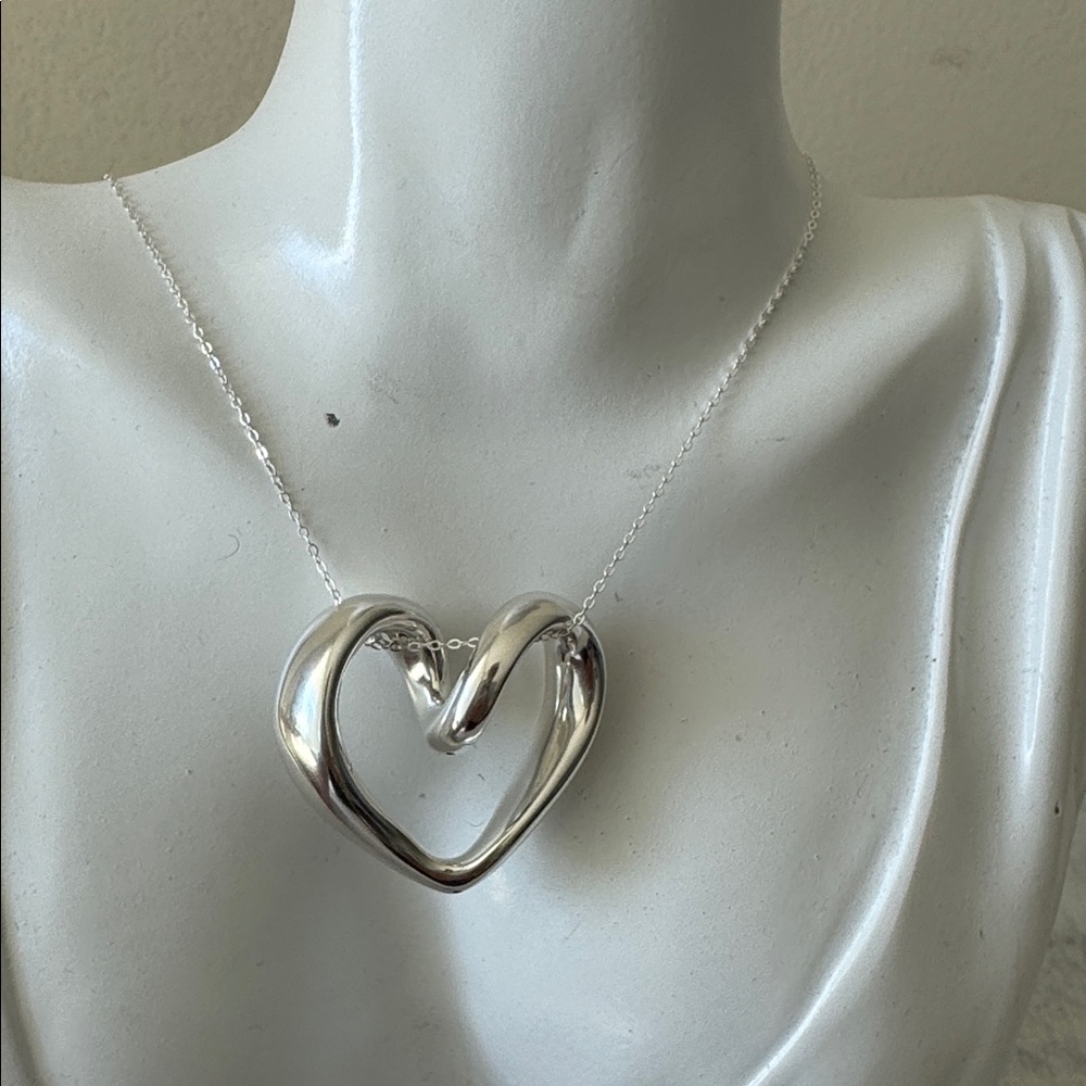 925 Sterling Silver Statement Electroform Heart N… - image 2